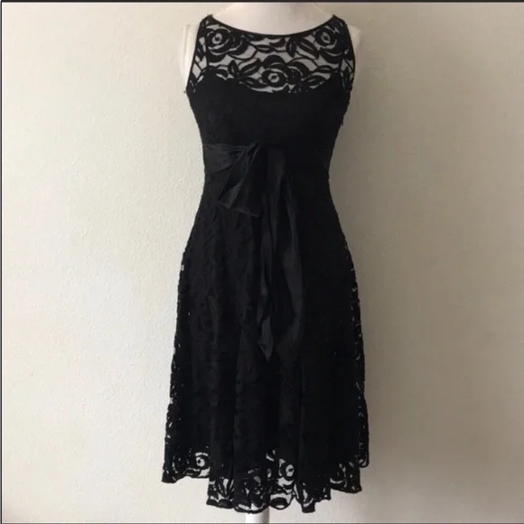 chinese dress ladies Adrianna Papell Striped Lace and Mikado Dress